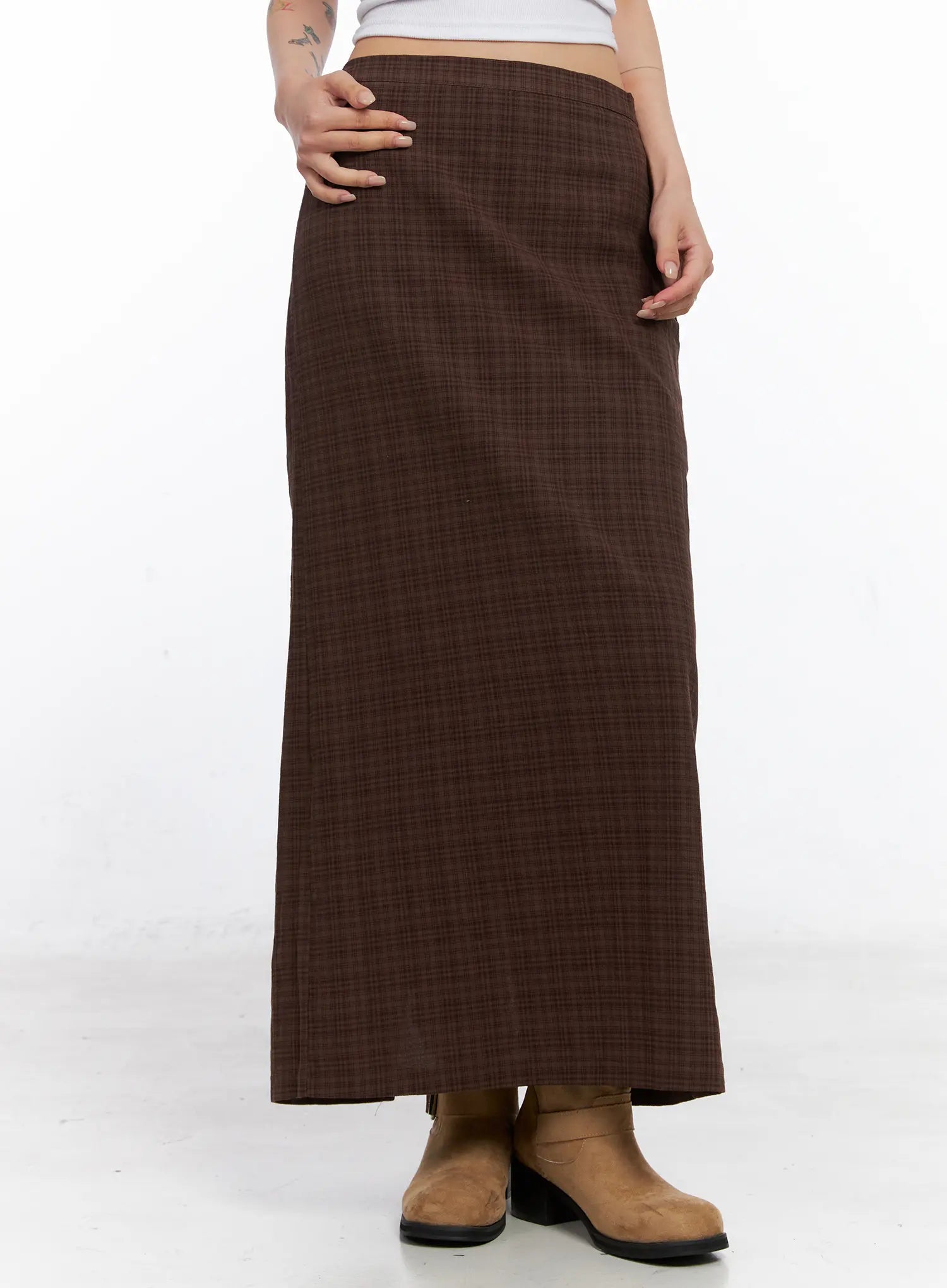Plaid Maxi Skirt CC1809