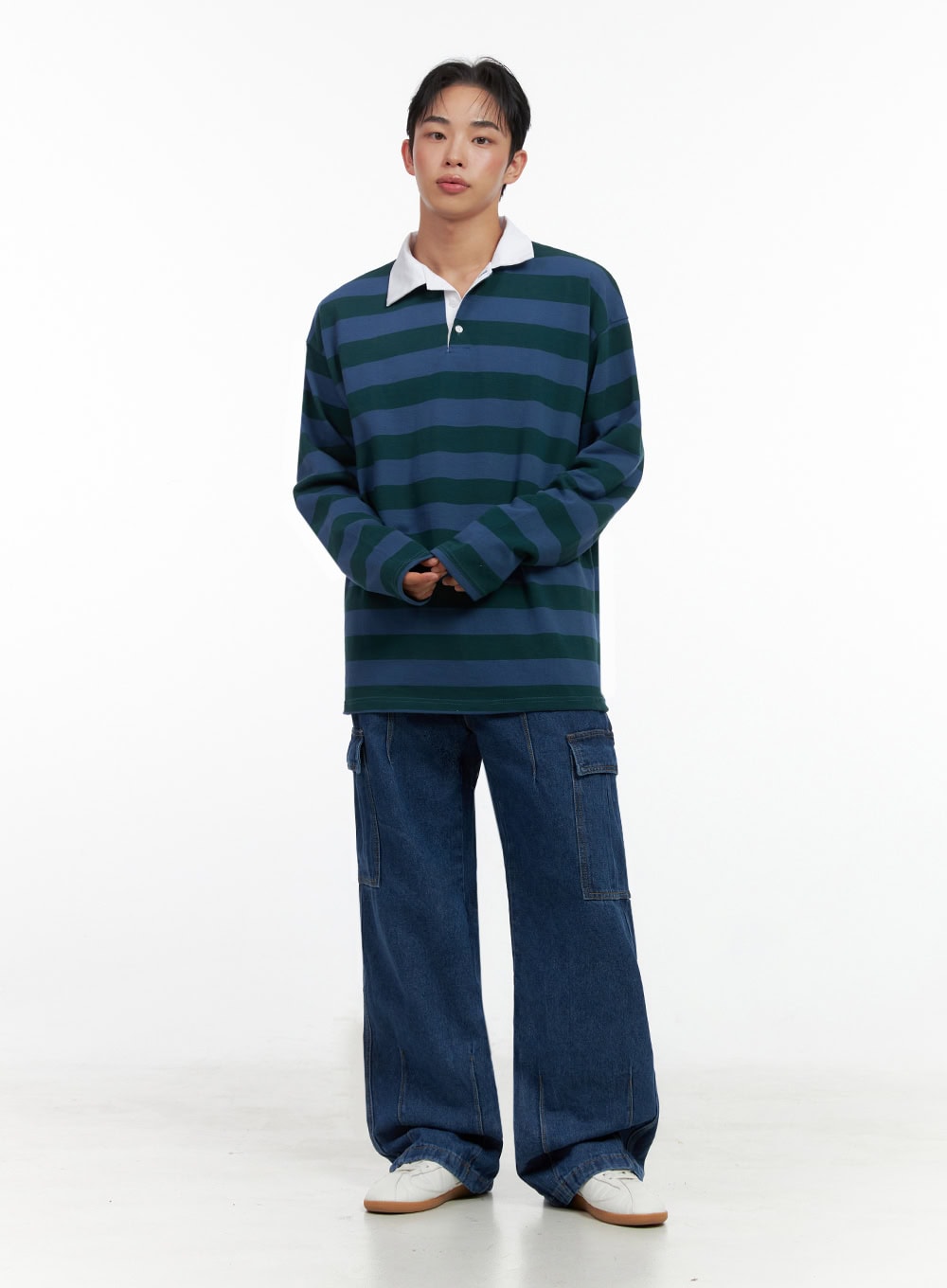 Men's Oversized Striped Cotton T-Shirt IN426