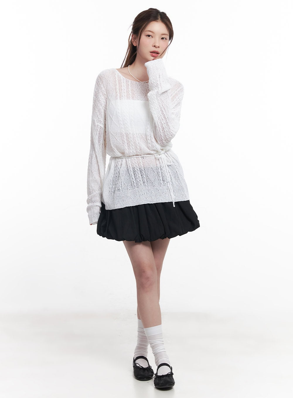 Sheer Oversized Sweater CY519