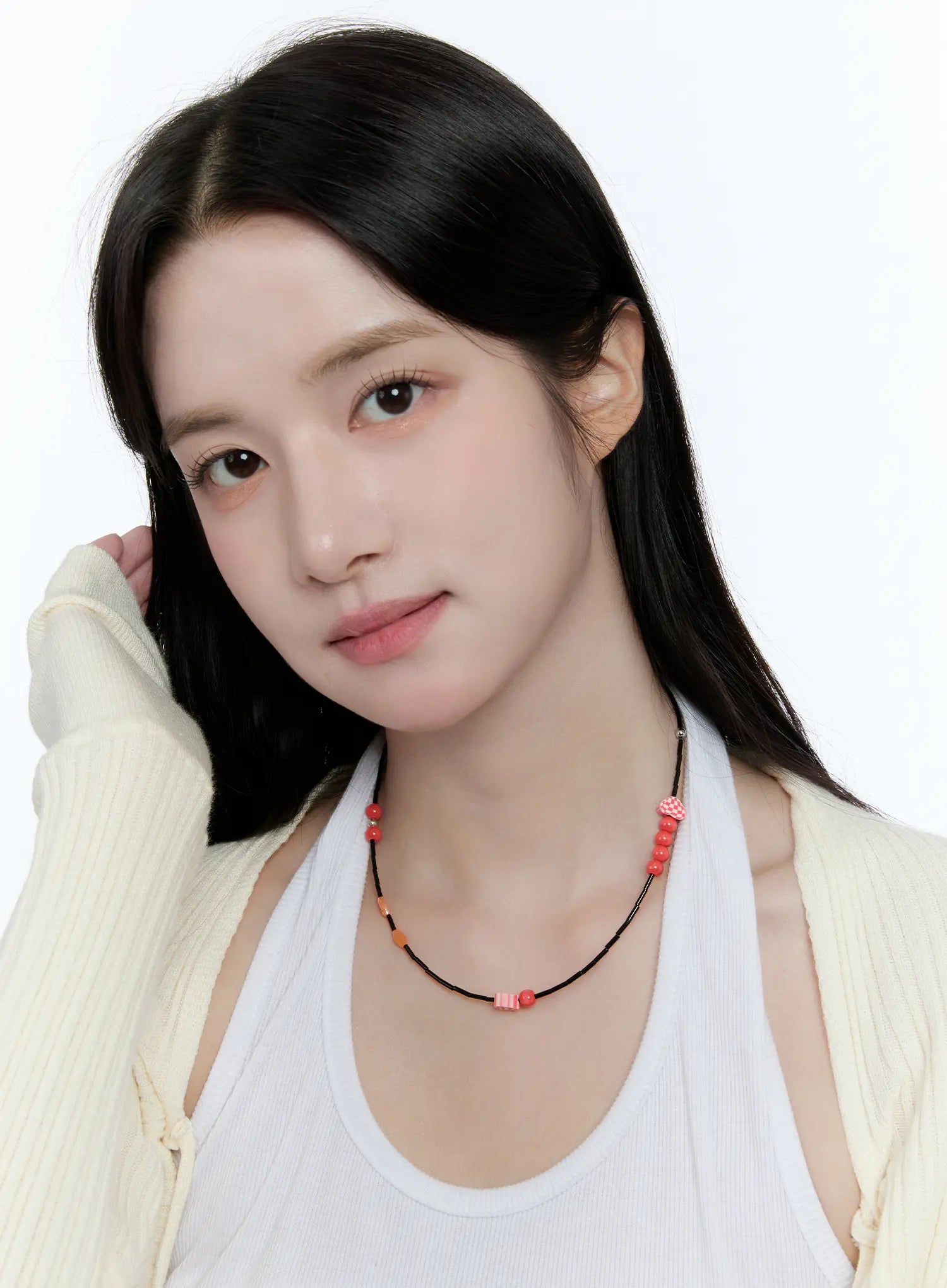 Red Bead Accent Necklace CC0608