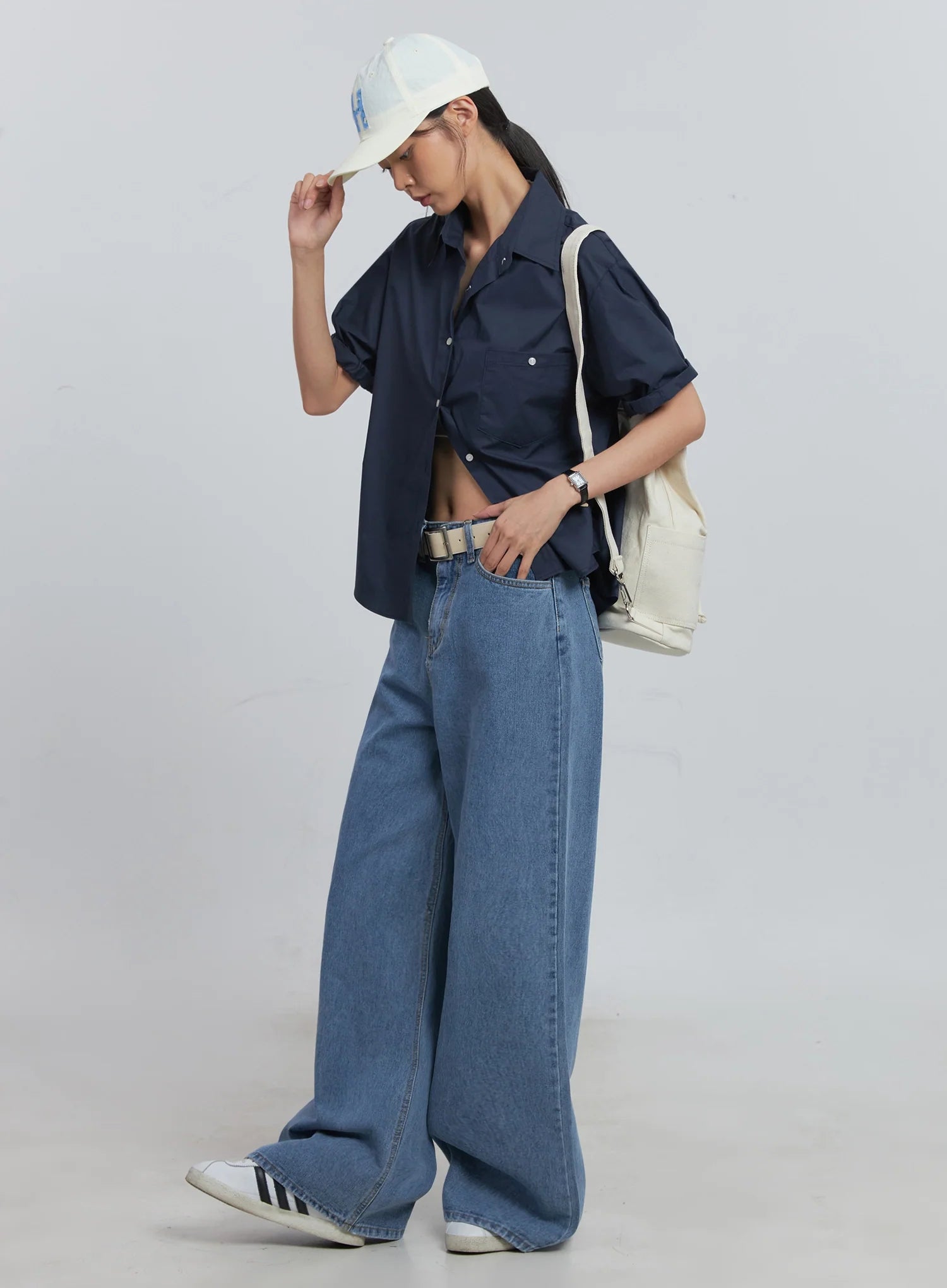 Roll-Up Short-Sleeve Collared Shirt IU512