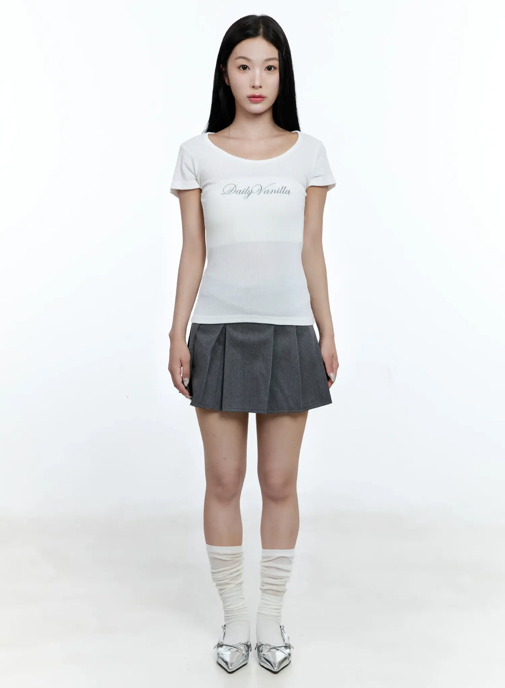 Pleated Wrap Mini Skirt CG511