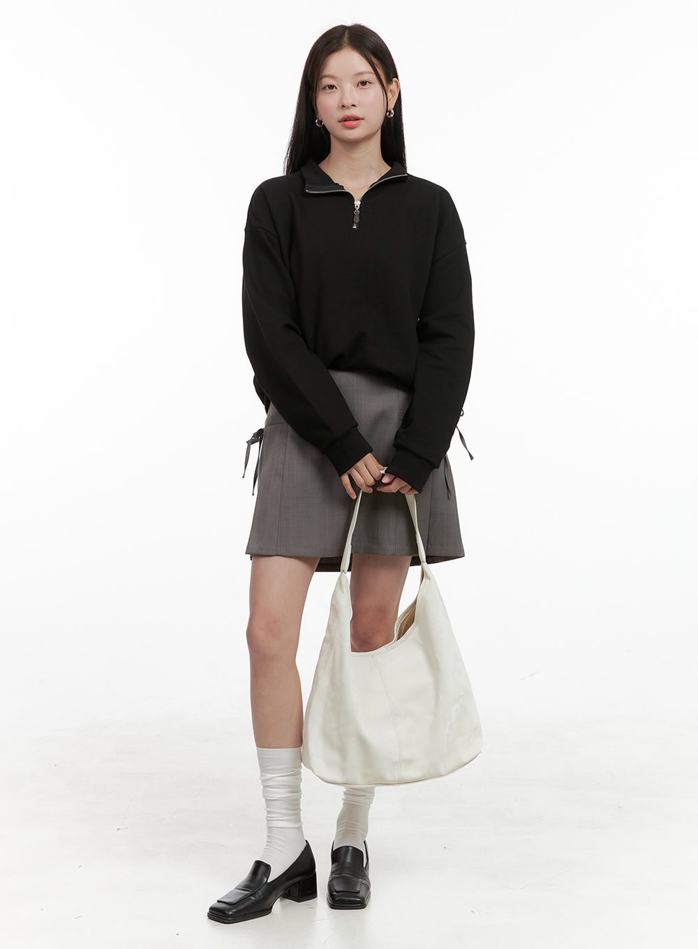 Half Zip-Up Solid Sweatshirt OG416