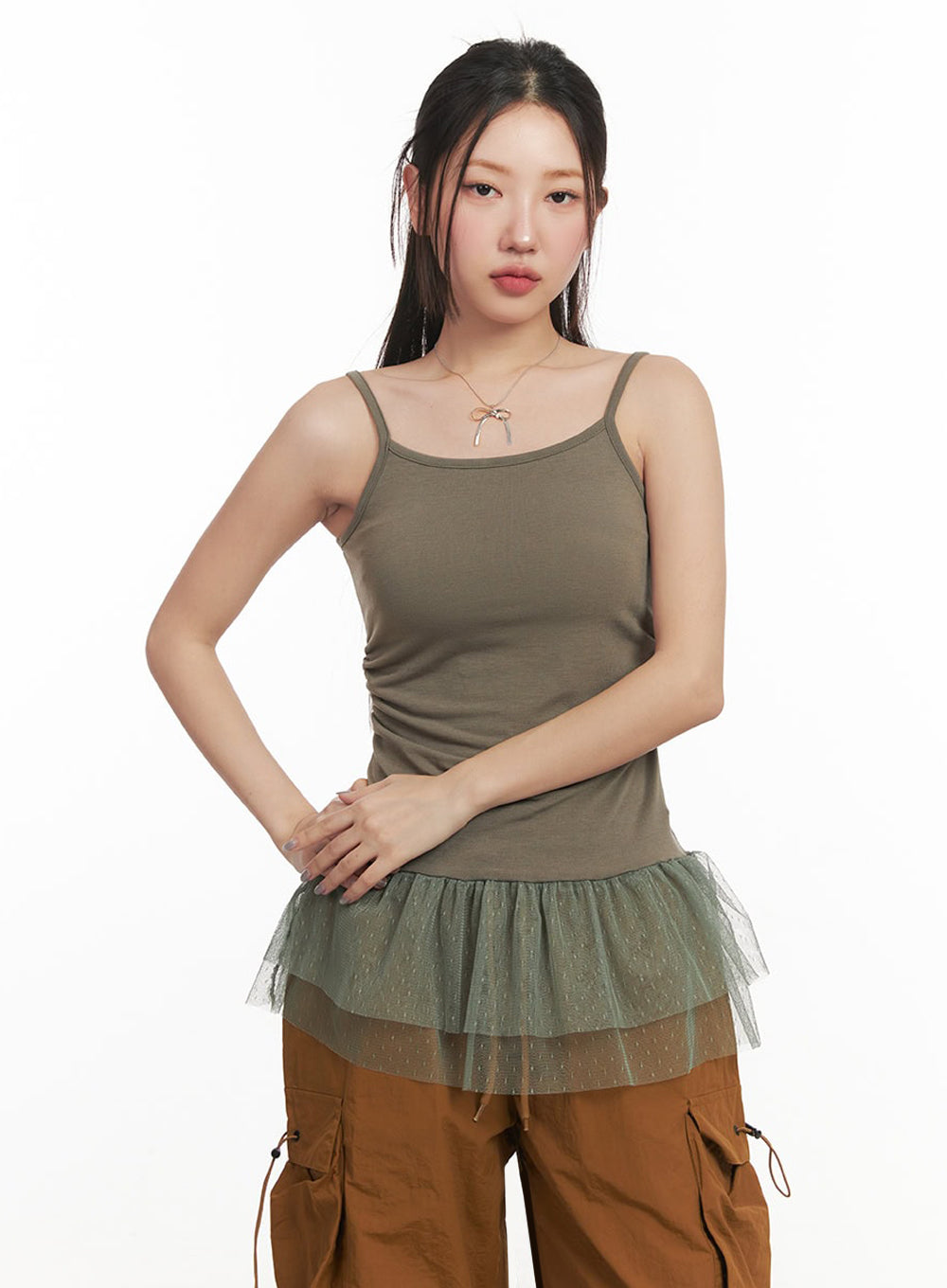 Polka-Dot Layering Skirt Cami Top IM525