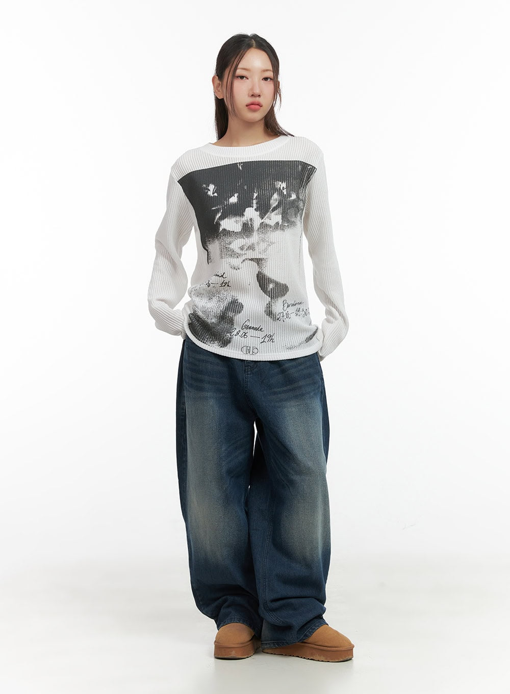 Vintage Print Long Sleeve Shirt CO417