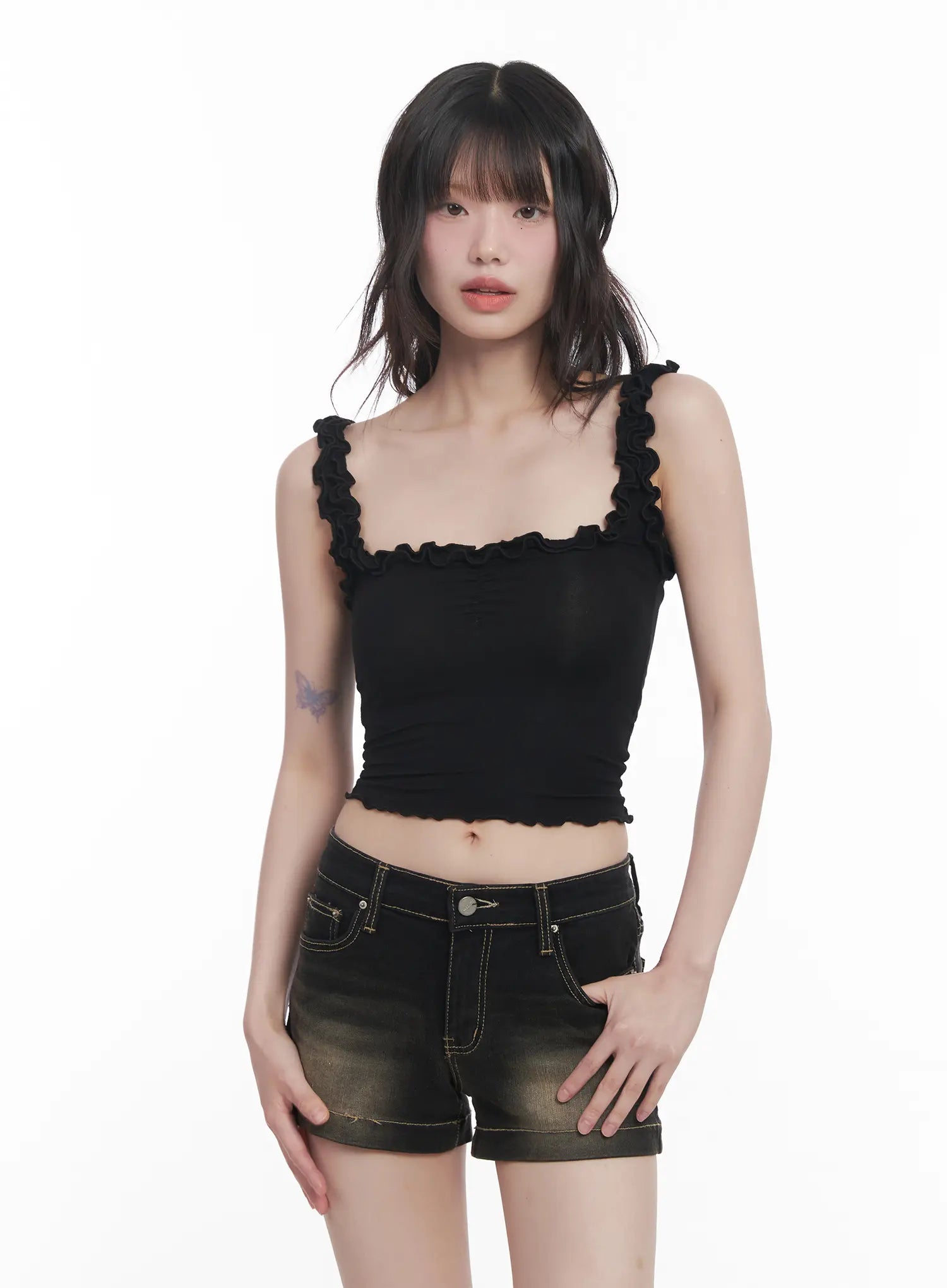 Frill Cropped Tank Top CU520