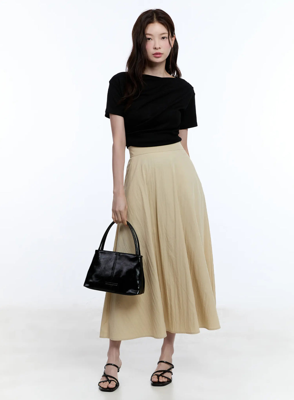Flared Flowy Midi Skirt CU513