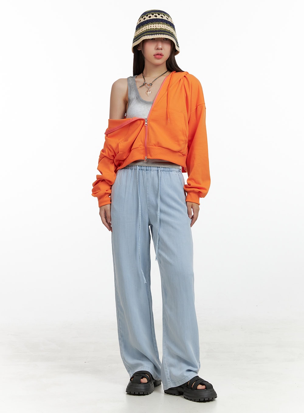 Crop Zip-Up Hoodie OL408