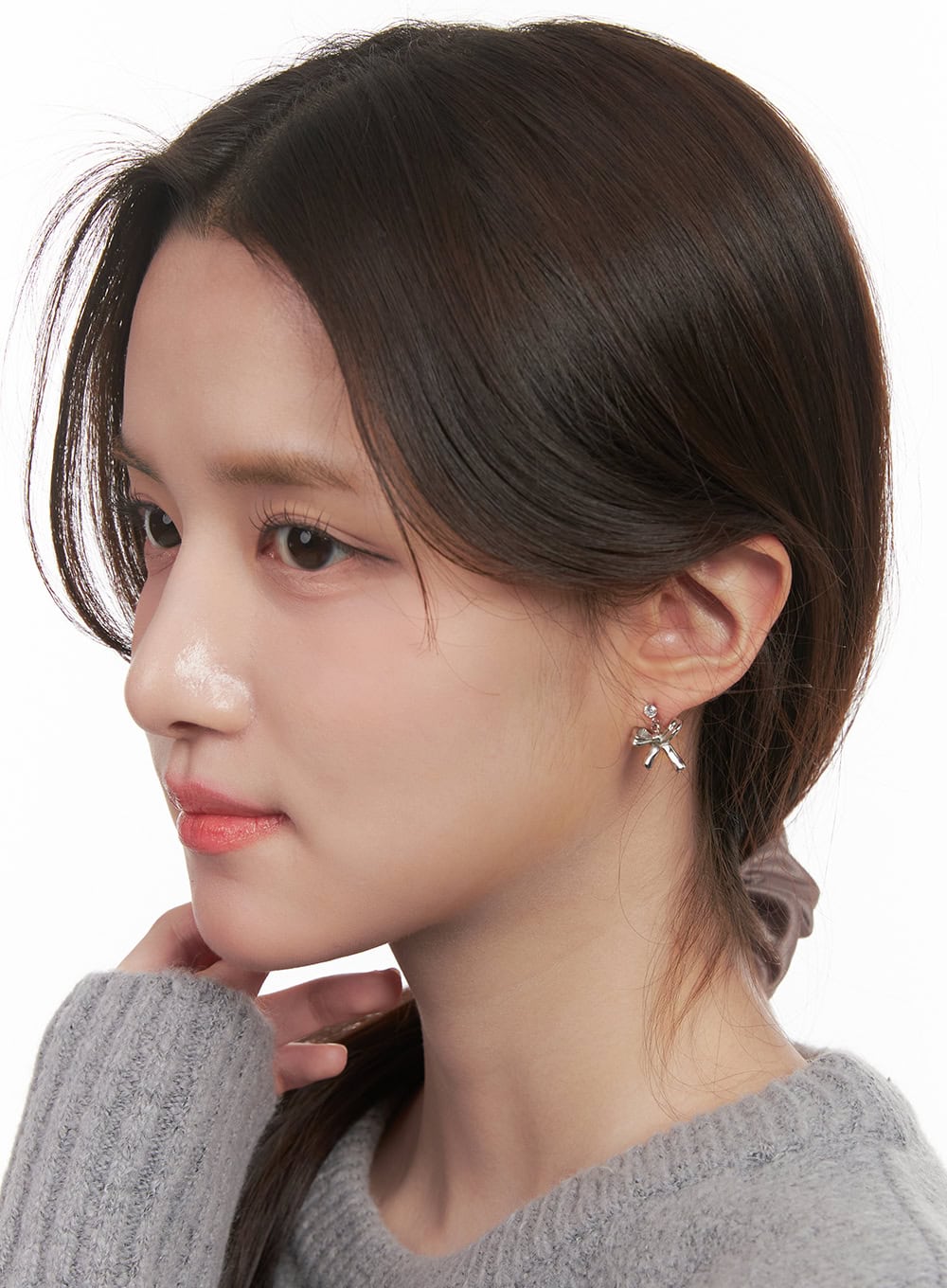 Small Cubic Ribbon Earrings CJ515