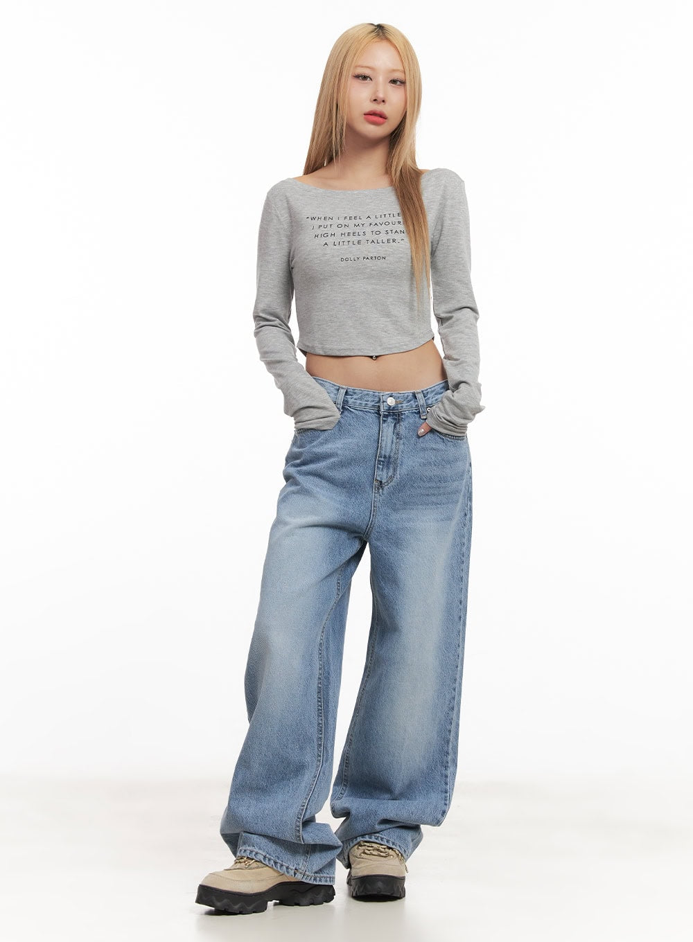 Casual Long-Sleeve Crop Top CM506