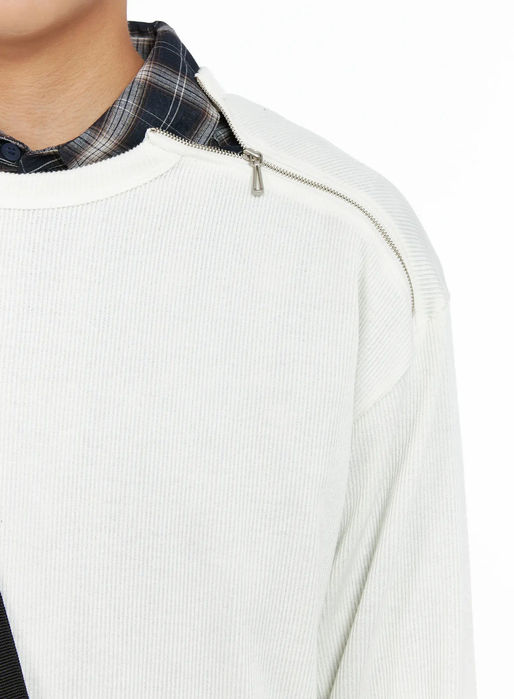 Men's One-Shoulder Zip Long Sleeve  IG529