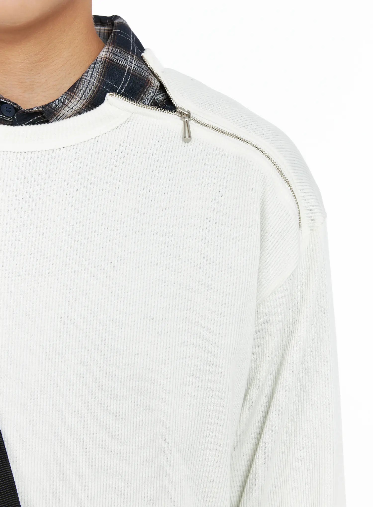 Men's One-Shoulder Zip Long Sleeve  IG529