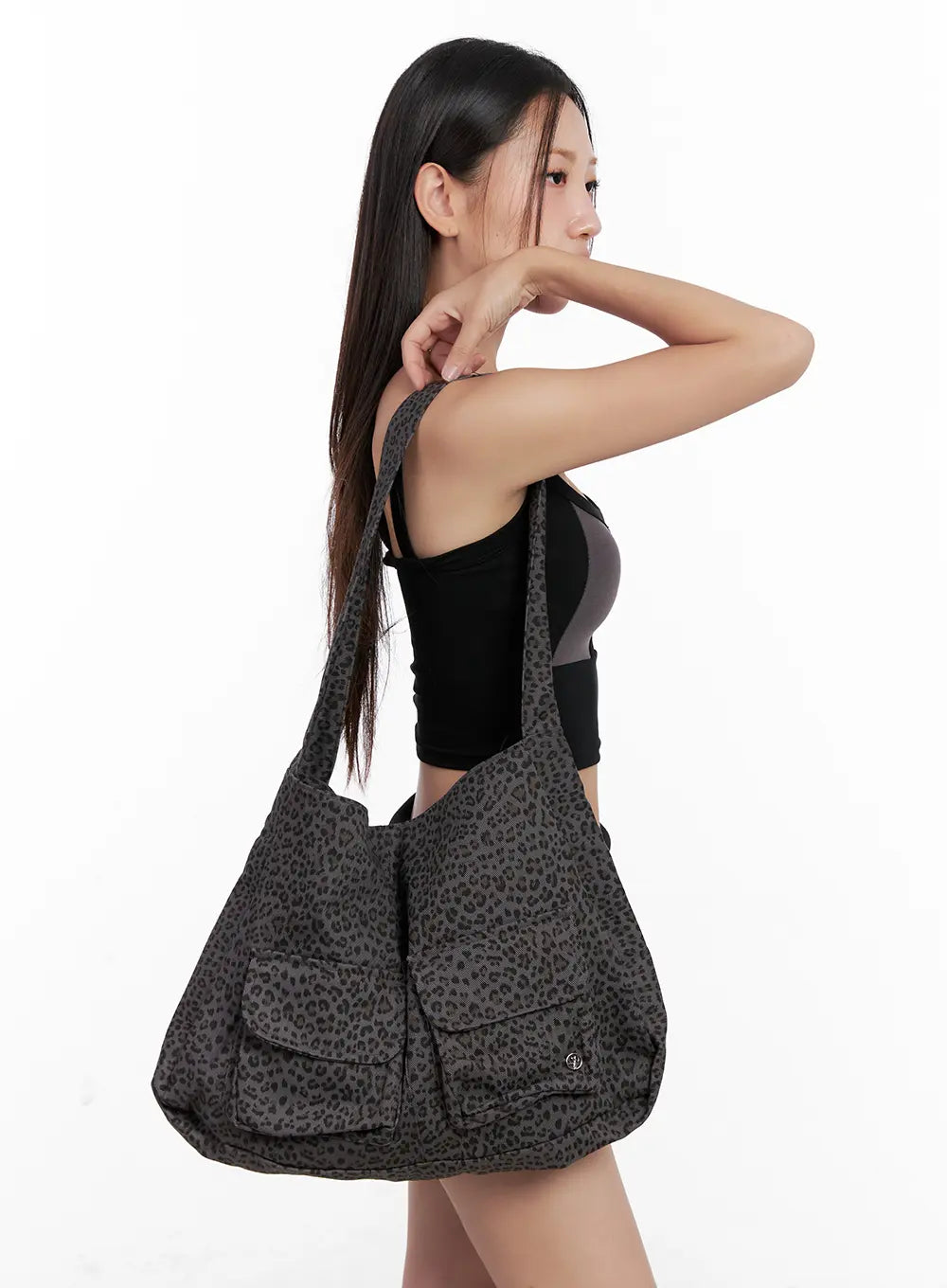 Leopard Print Multi-Pocket Tote Bag CL522