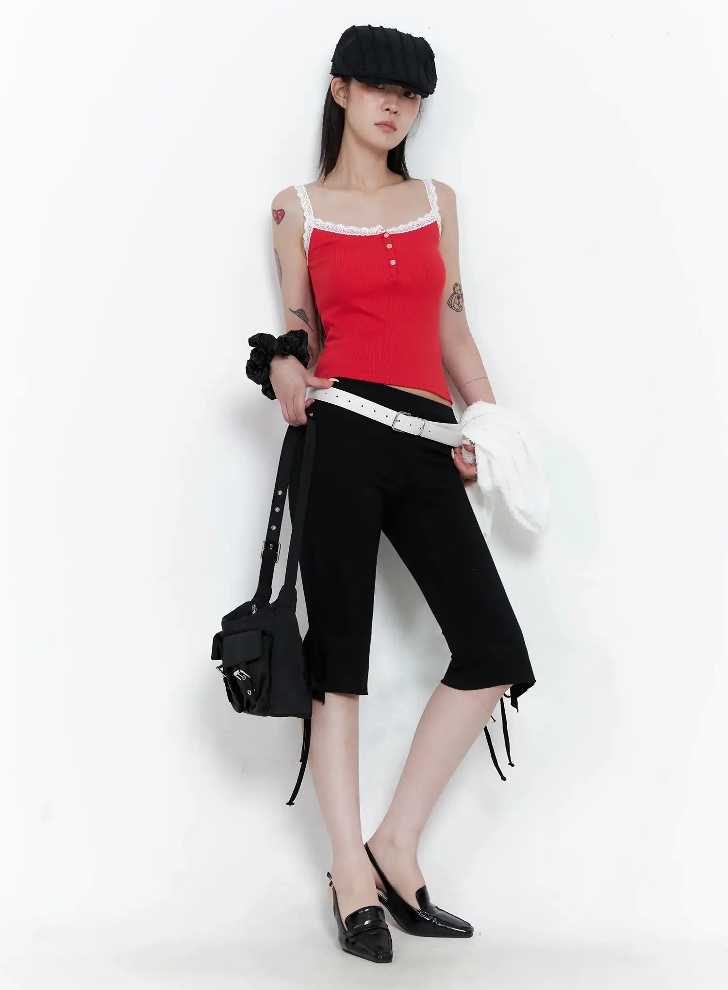 Lace Trim Tank Top IS508