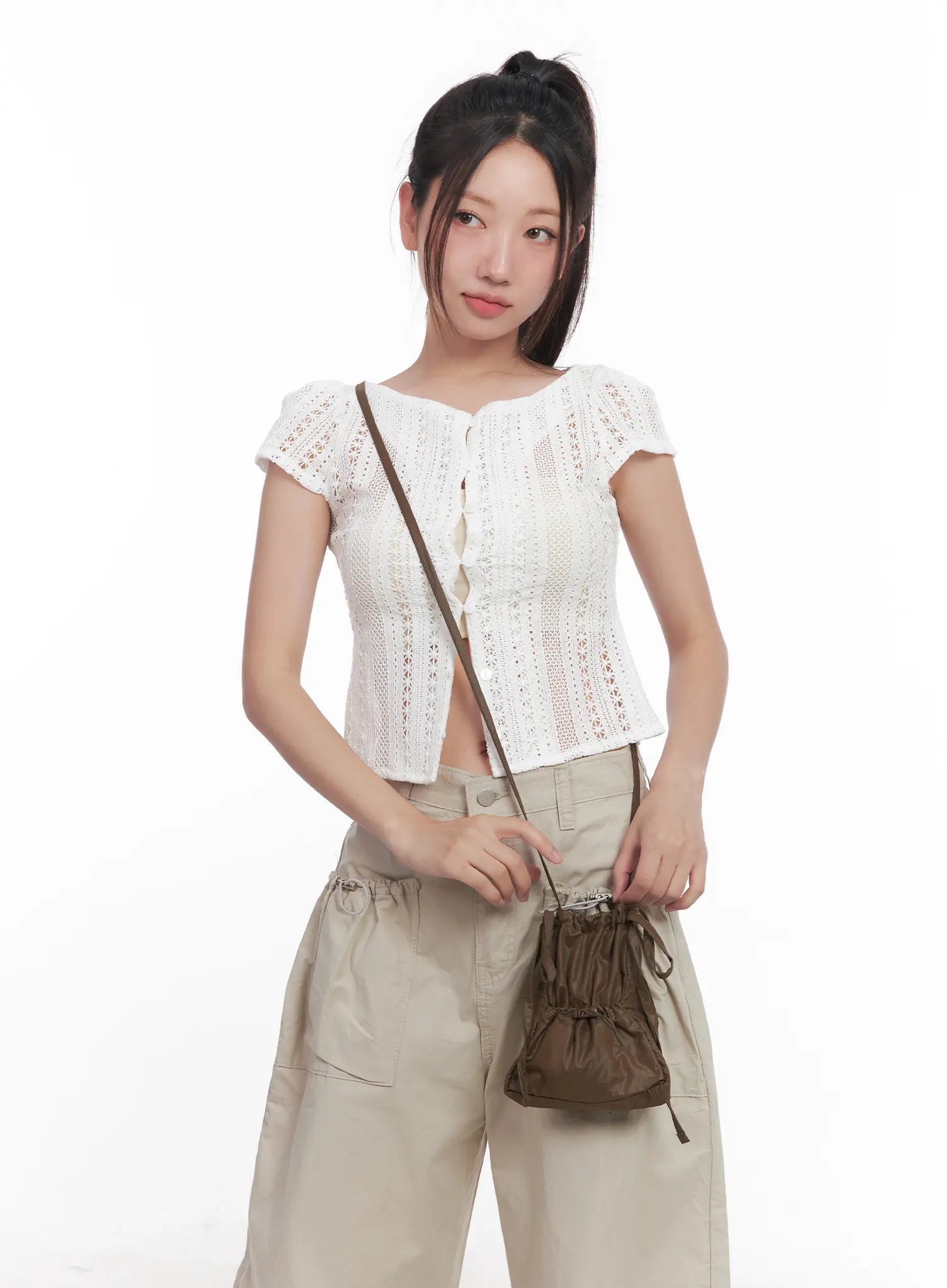 Shirred Strap Crossbody Bag CU516