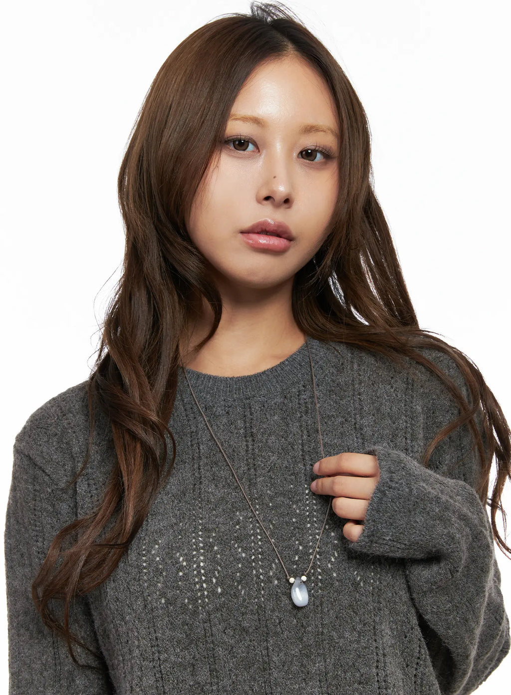 Long Faux Gem Necklace CO513