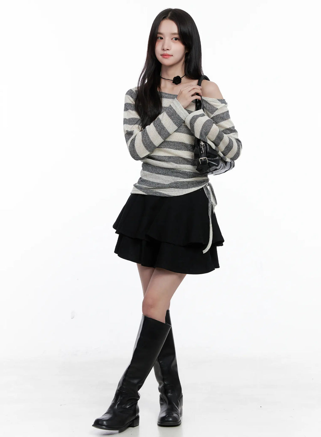 High Waist Tiered Mini Skirt CS523