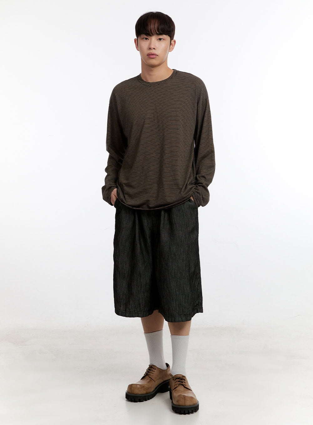 Men's Striped Long Sleeve Shirt IA507