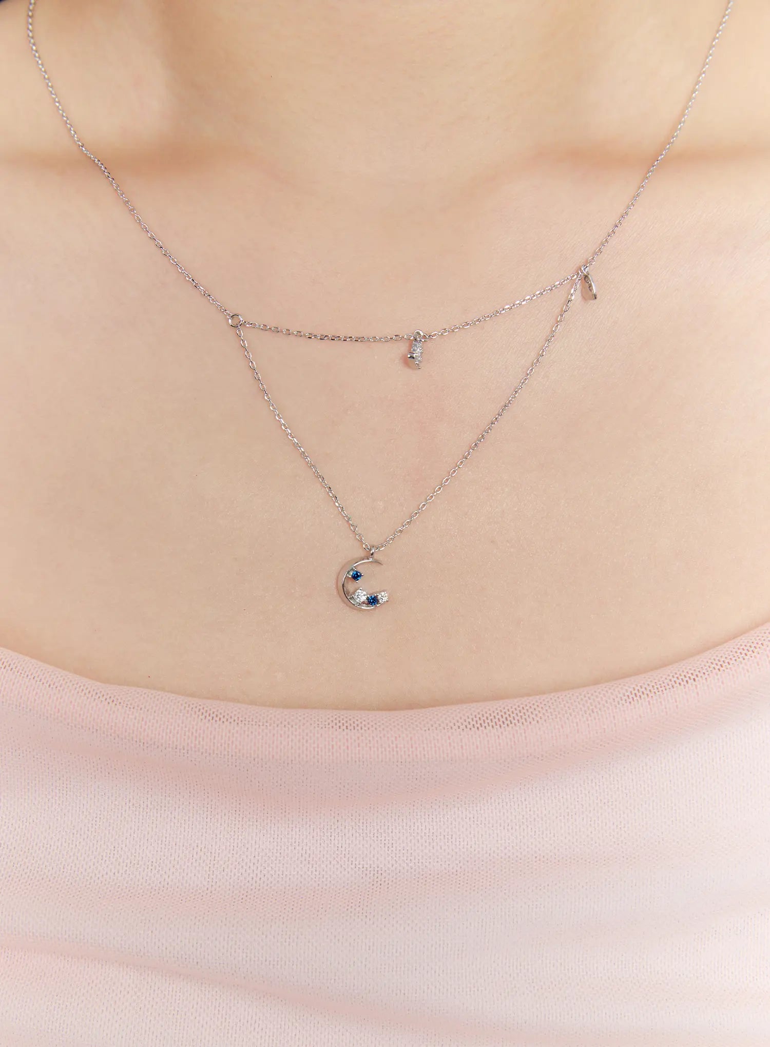 Azure Crescent Necklace IS517