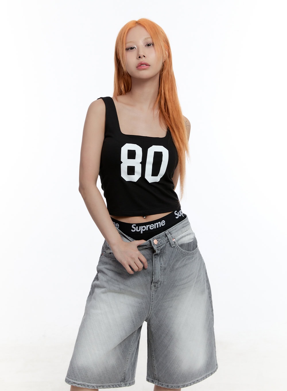 Graphic Square-Neck Tank Top CU502