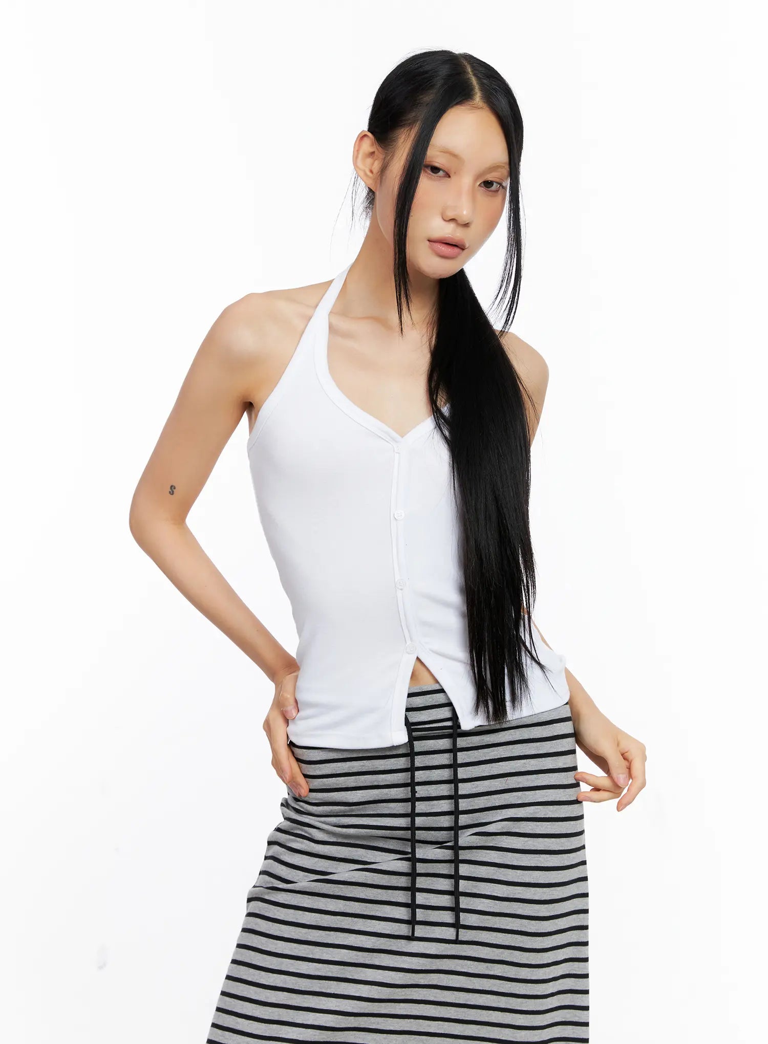 Buttoned Halter Tank CL530