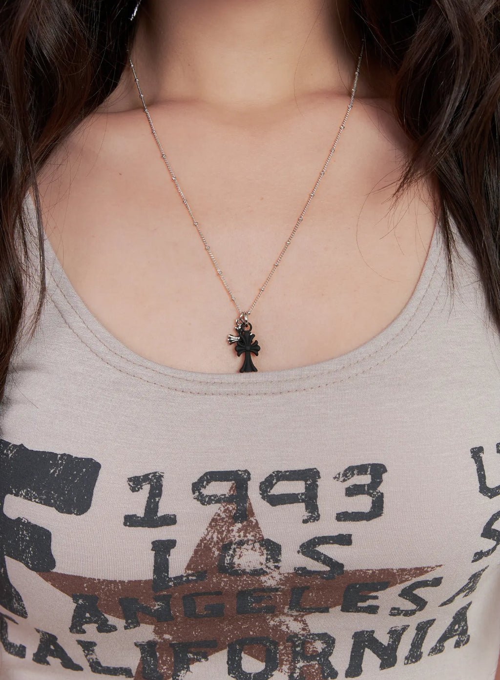 Double Cross Pendant Necklace CL522