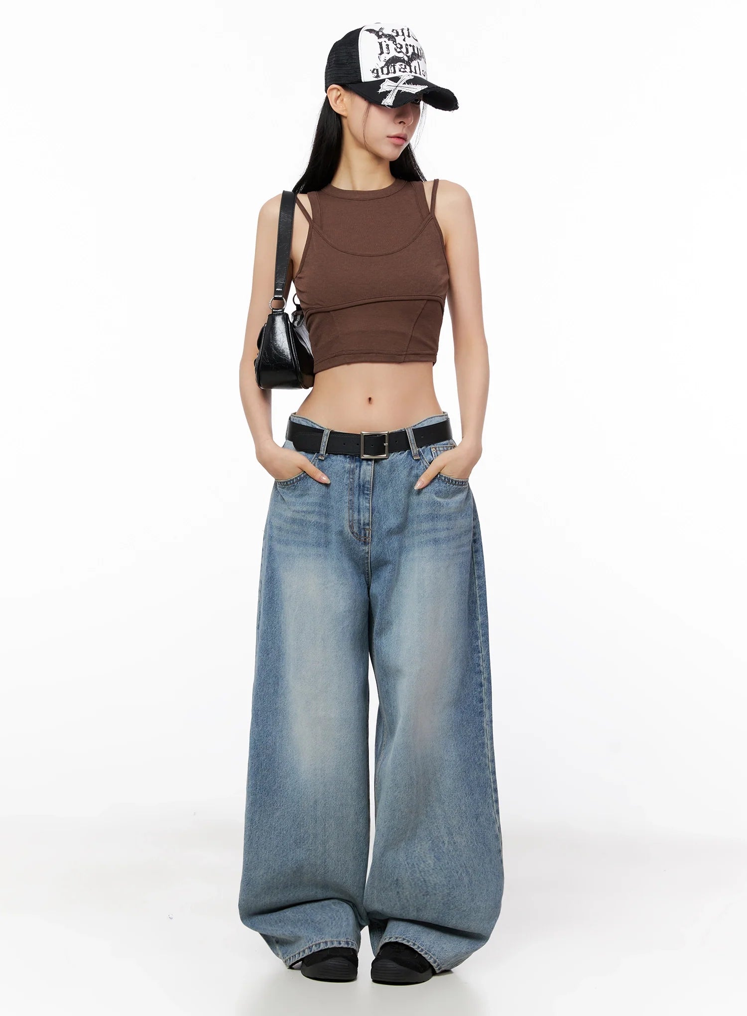 Double Strap Sleeveless Crop Top IG508