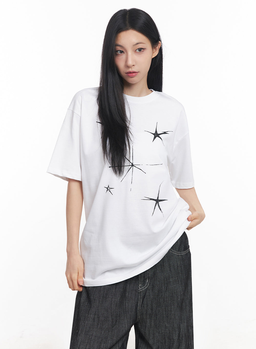 Star Graphic Oversized Tee IY516
