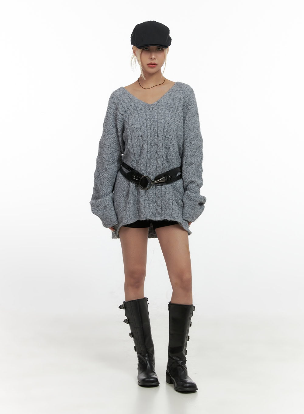 Cozy Cable Knit Mini Dress CS425