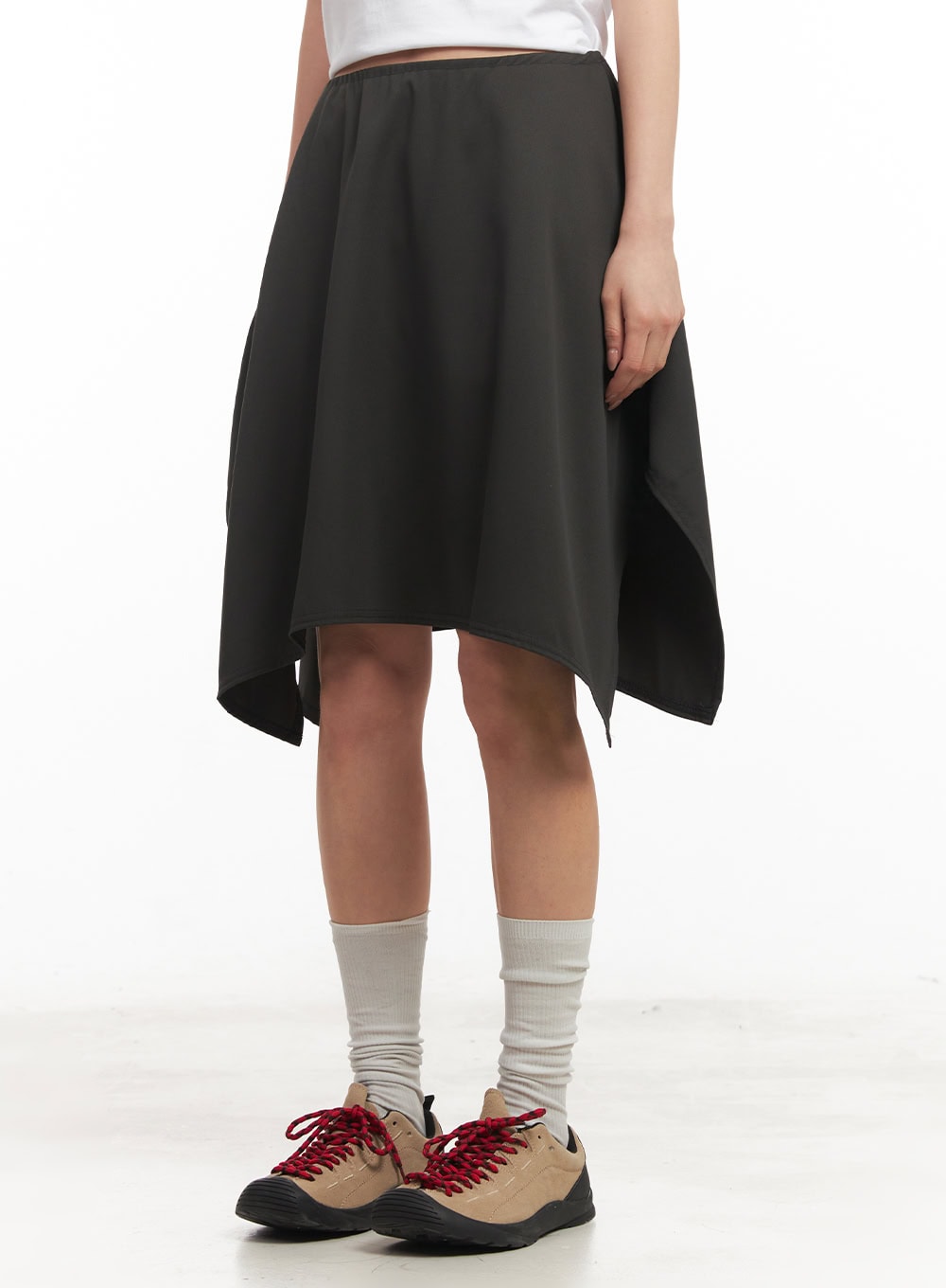 Asymmetric Flared Midi Skirt CM504