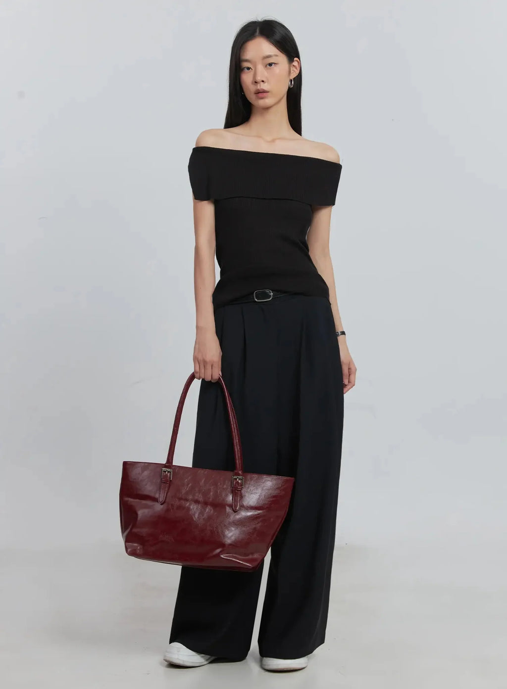 Off-Shoulder Linen Blouse IU512