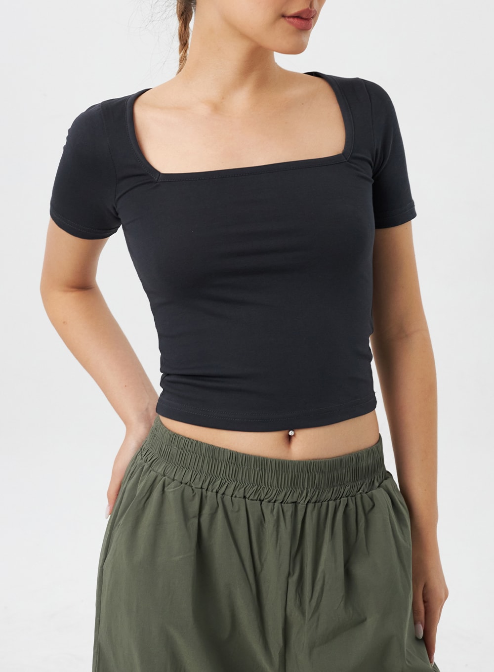 Square Neck Tee CY308