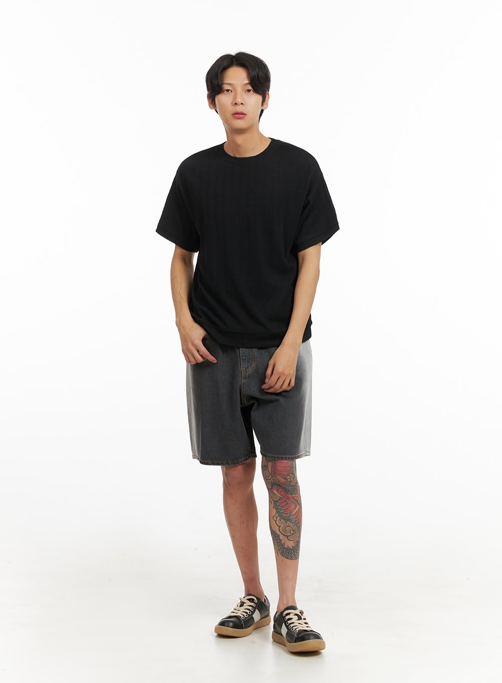 Men's Breezy Stripe T-Shirt (Black) IY416