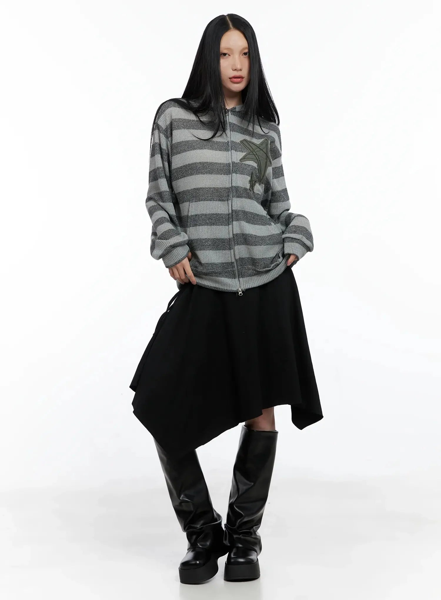 Star Patch Striped Zip-Up IS525