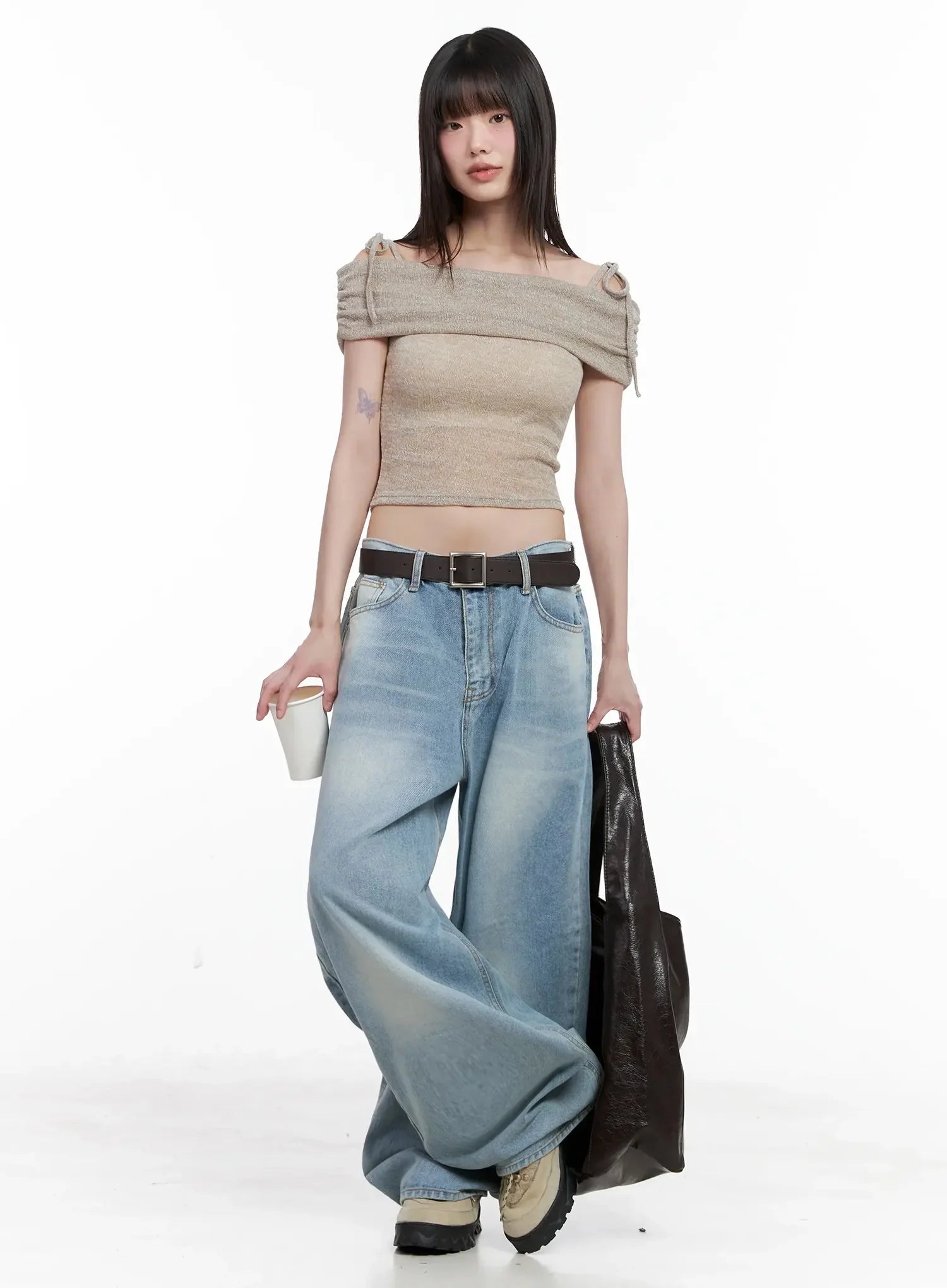 Dain Washed Wide-Leg Jeans IL531