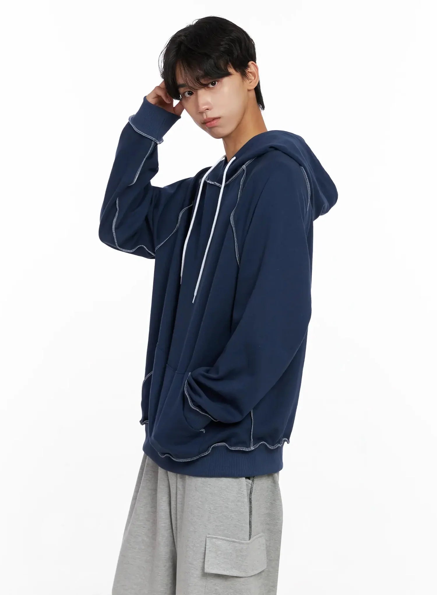 Men's Stitch Oversized Hoodie IO516