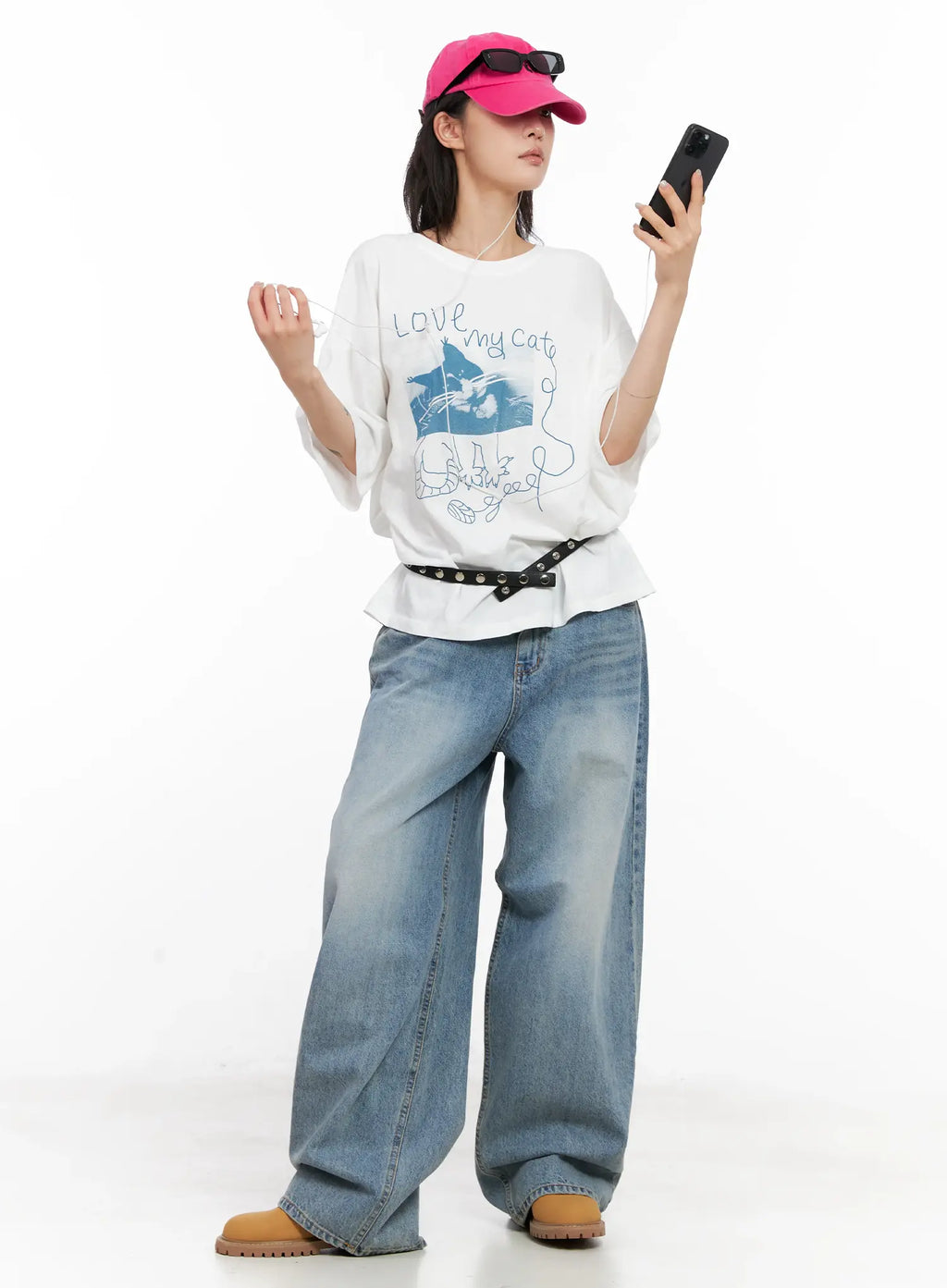 Koko Vintage-Wash Baggy Jeans CL528