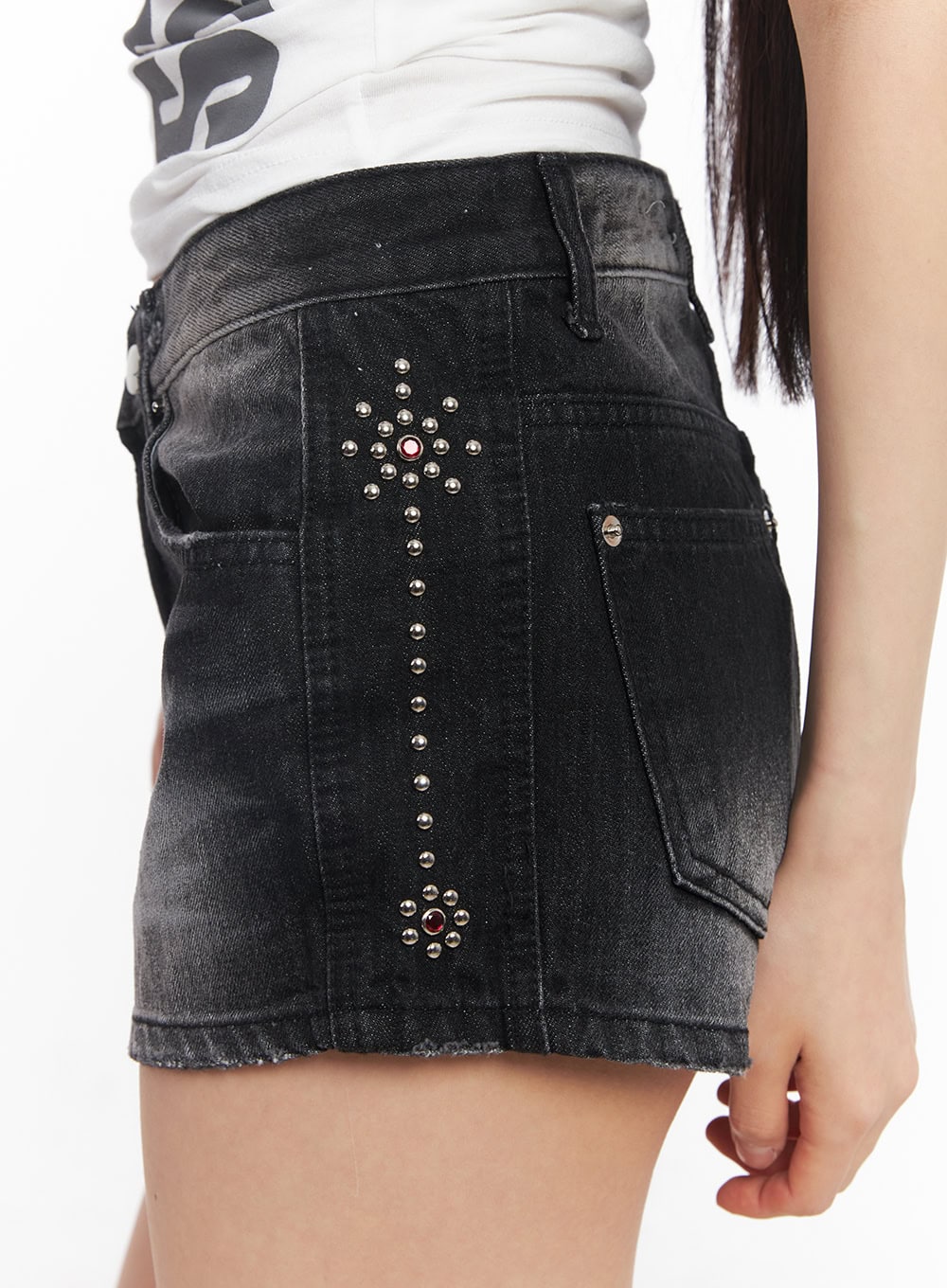 Studded Denim Shorts CY528