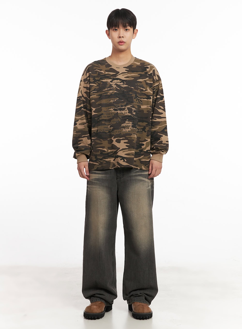 Men's Graphic Camo Long-Sleeve Top IM514