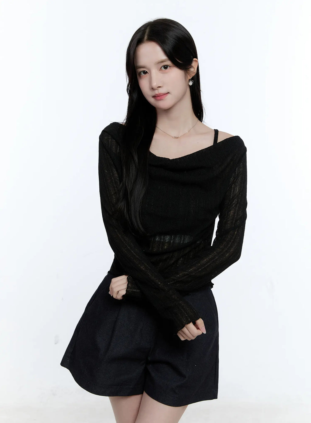 Mesh Knit Off-Shoulder and Cami Set CG513