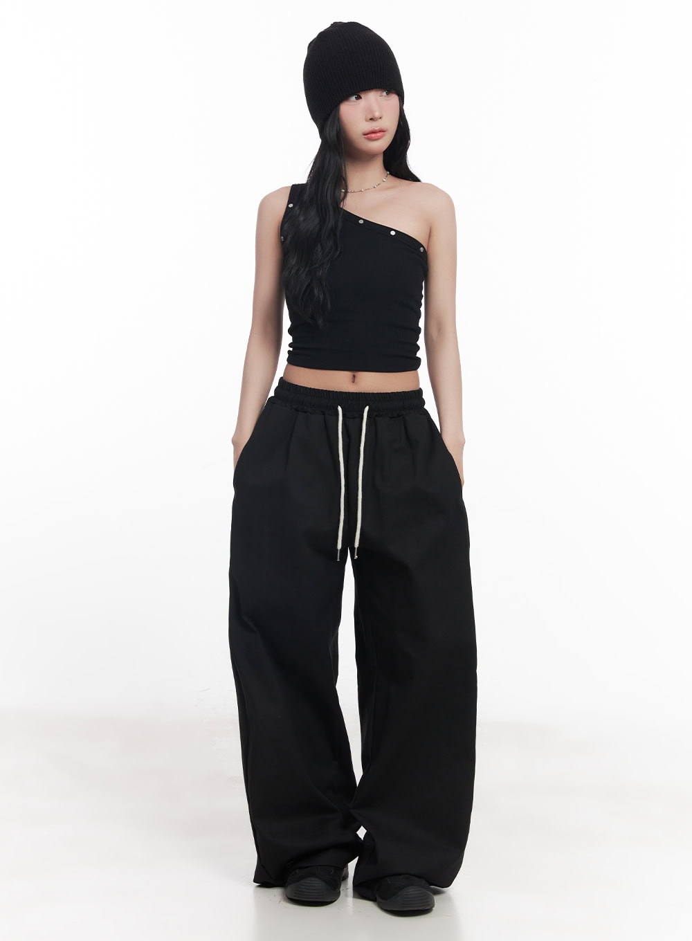 Cotton Buttoned Wide-Leg Pants CY527