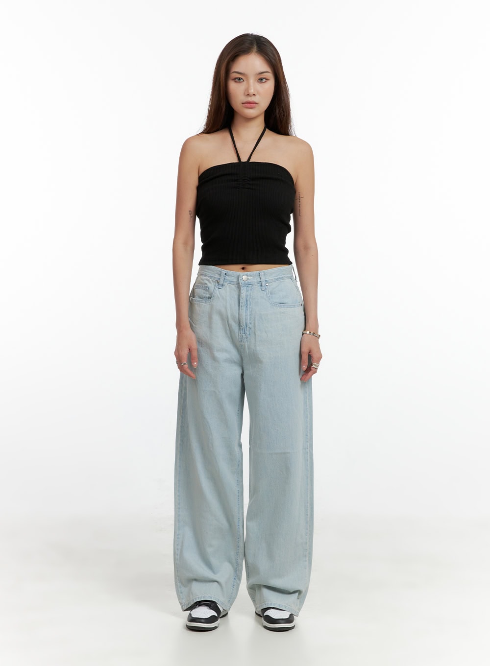 Shirred Halter Neck Crop Tube Top CL404