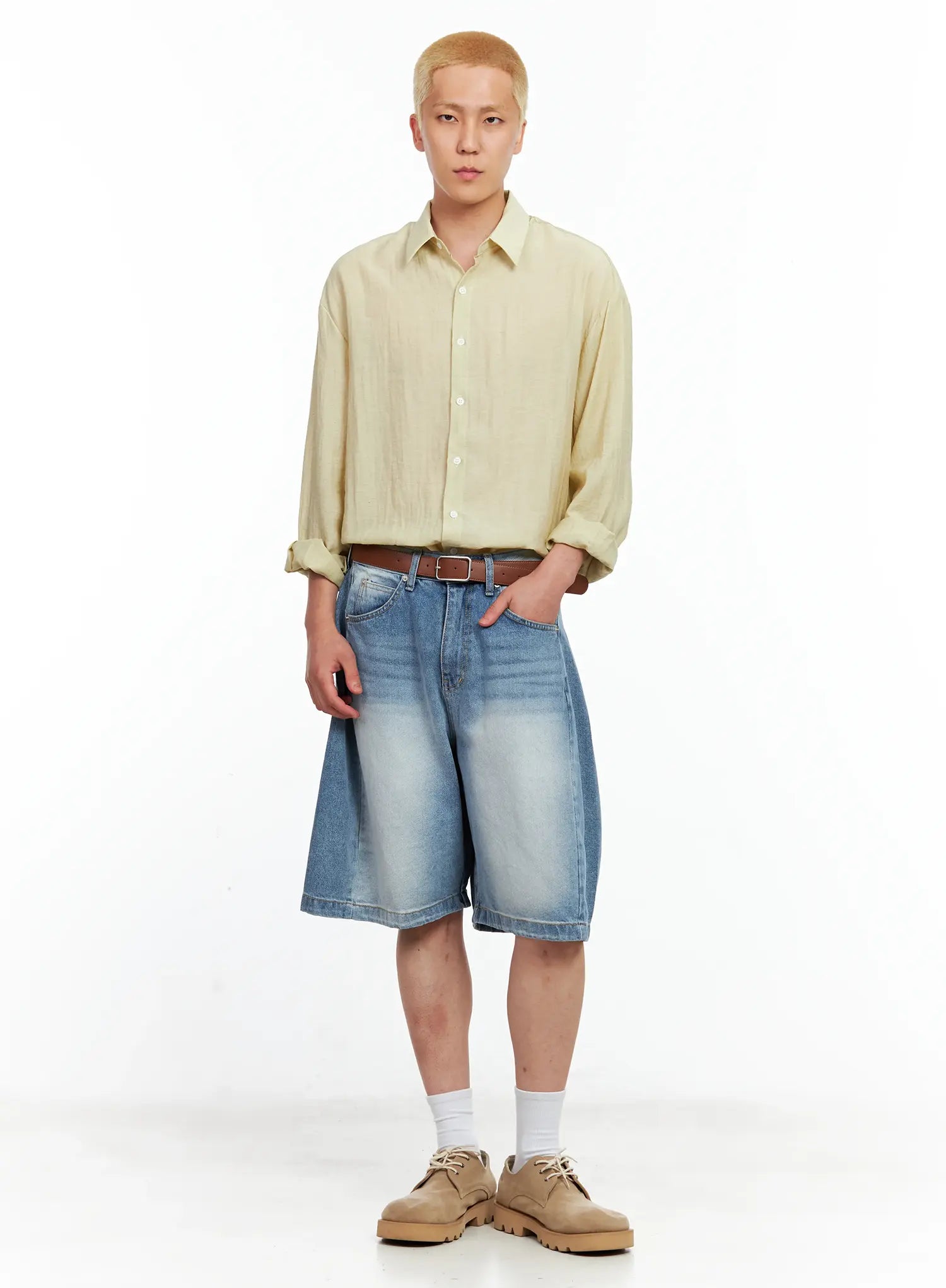 Men's Soft Linen Long-Sleeve Shirt IL514