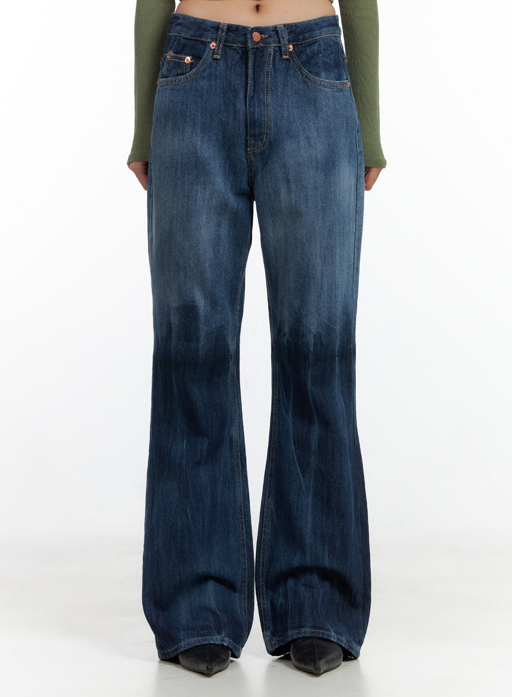 Freya Washed Blue Bootcut Jeans CO424