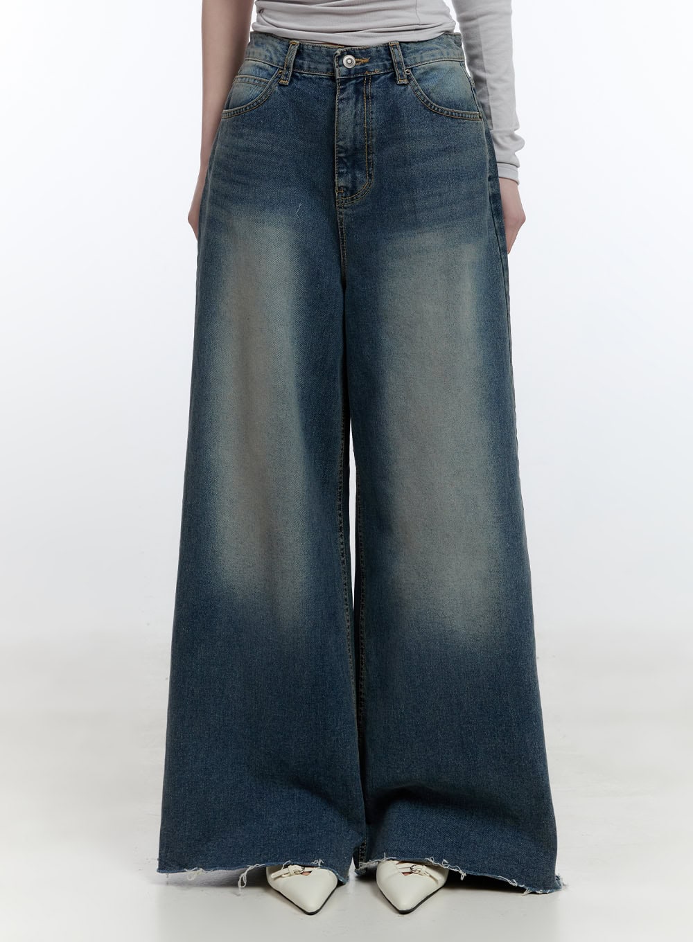 Joana Destroyed Wide-Leg Flare Jeans CJ520