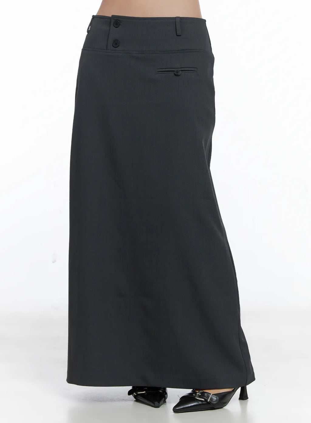 Classic Button Maxi Skirt CS502