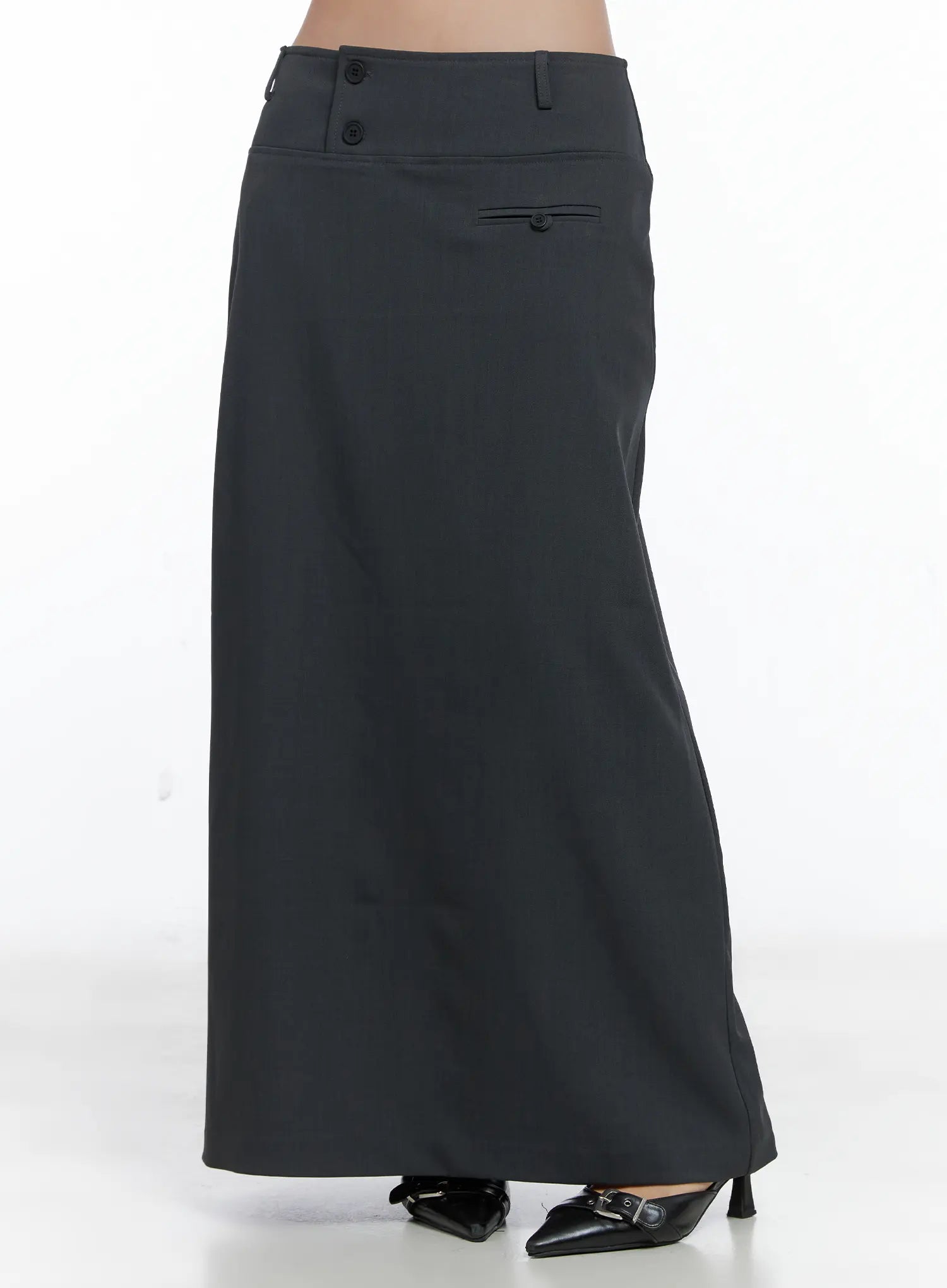 Classic Button Maxi Skirt CS502
