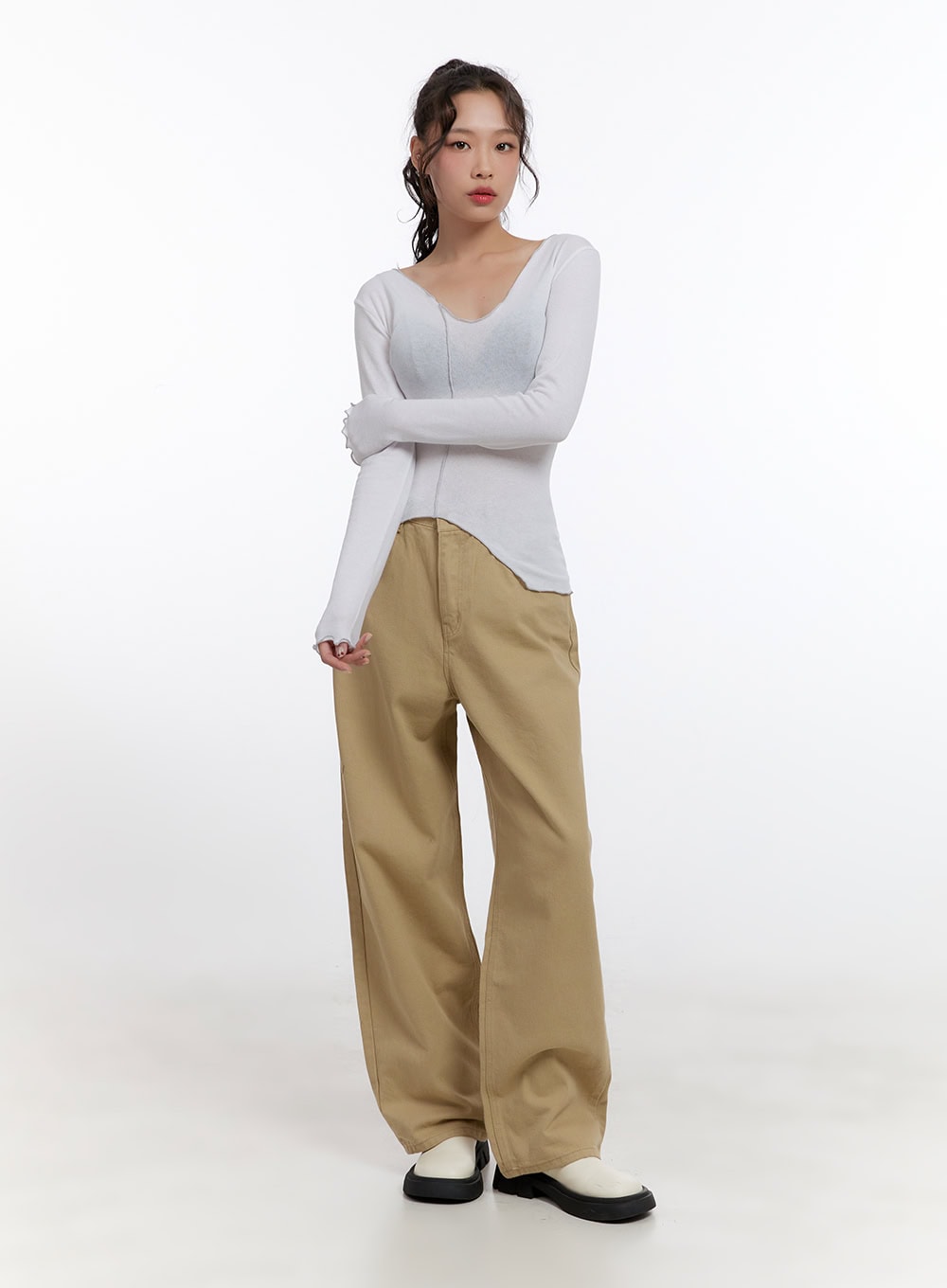 Asymmetric Slim-Fit Blouse CN421