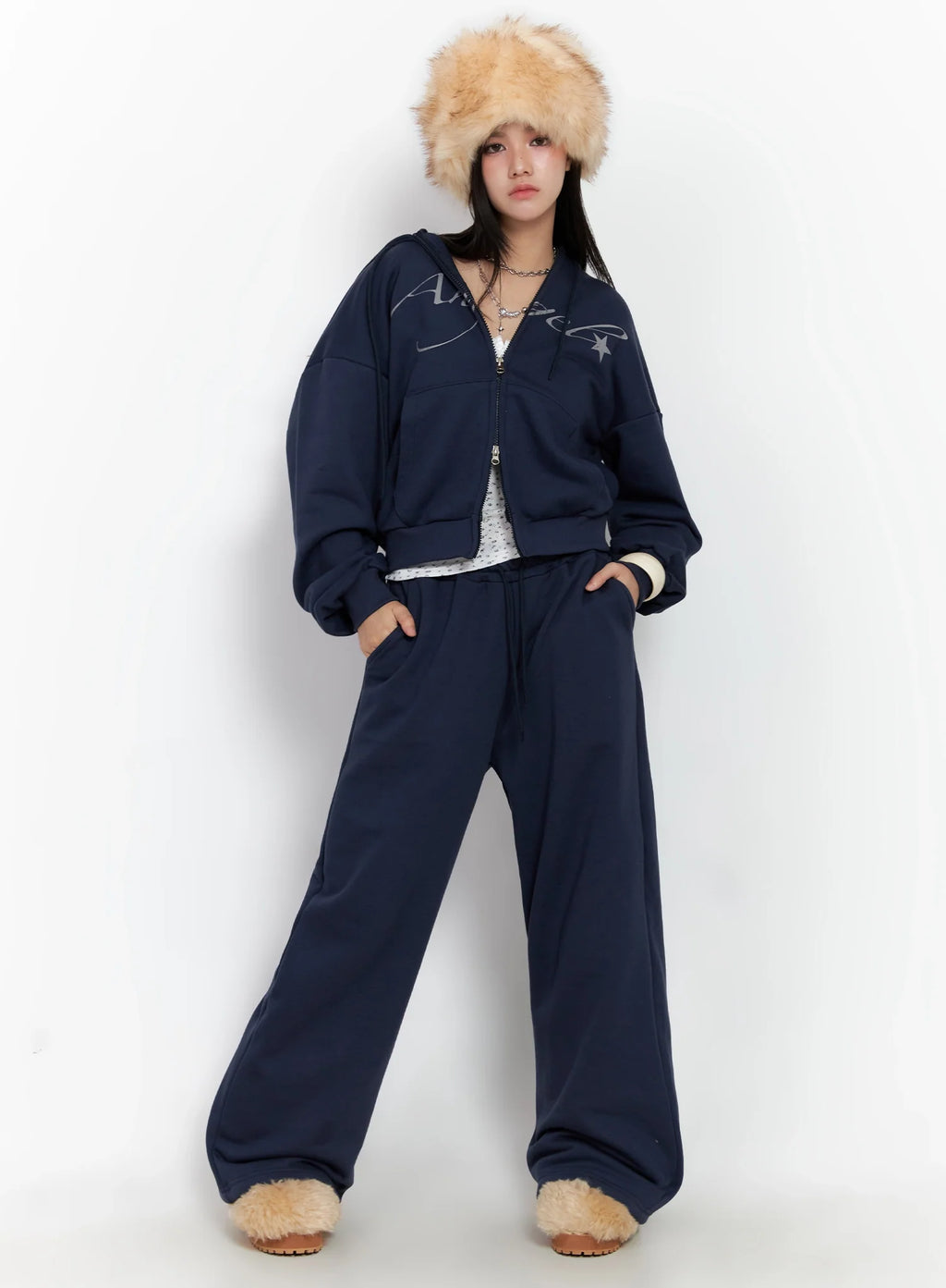 Angel Graphic Zip-Up Hoodie IS525