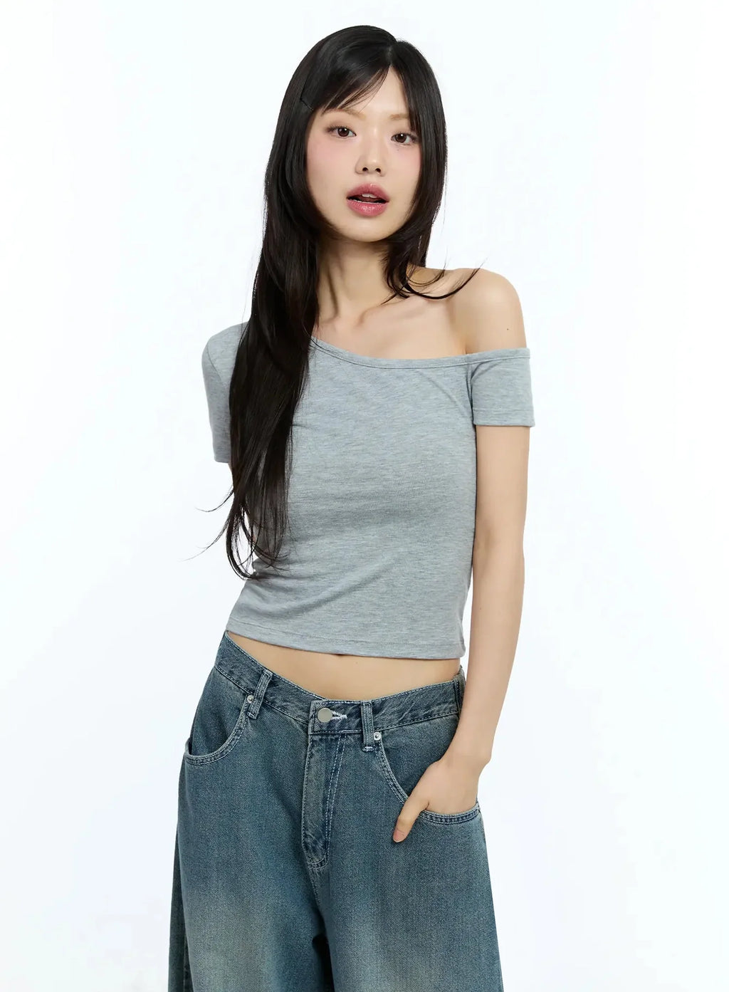 One-Shoulder Crop Top IU524